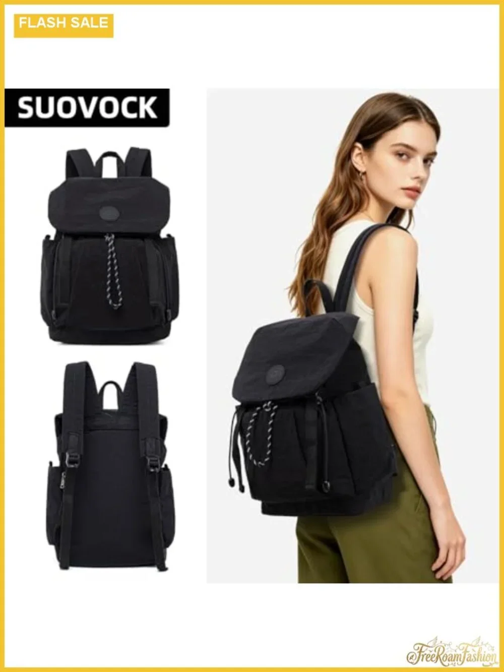 Women's Nylon Water Resistant Lightweight Casual Travel Backpack Purse